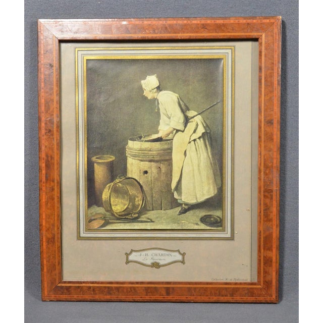After Jean-Baptiste-Siméon Chardin (1699–1779) “La Récureuse” L'Illustration, Paris, 1931 A charming vintage French color...