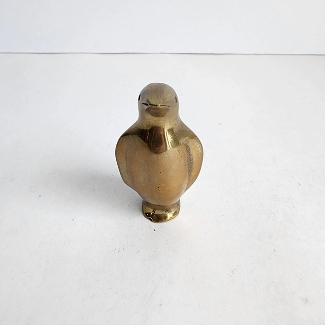 Mid Century Brass Penguin Figurine Vintage 1970s Petite 3.5” Tall For Sale - Image 6 of 11