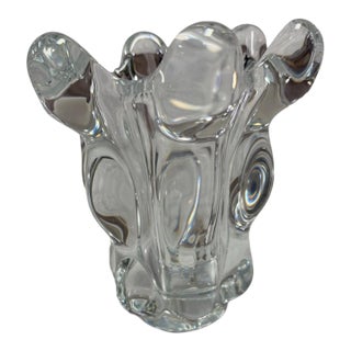Mid-Century Art Vannes France Crystal Splash Vase For Sale