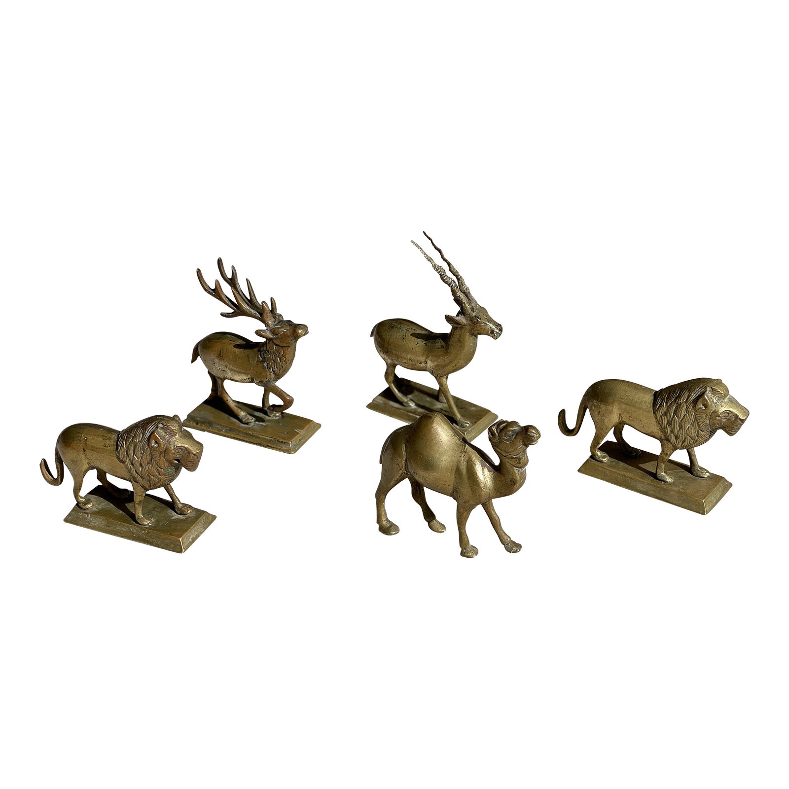 Vintage Brass Animal Figurines Set of 5 Chairish