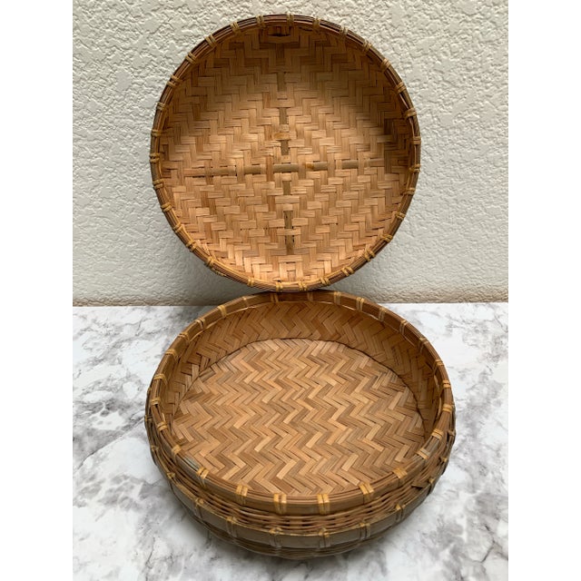 Chinoiserie Asian Chinoiserie Decor & Storage Basket For Sale - Image 3 of 9