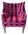 Curved Wing Arm Chair With Zimmer & Rohde Fabric in Deep Wine For Sale