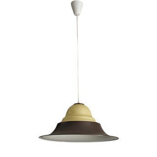 Metal Pendant with Opal Glass Top, 1970s For Sale