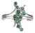 Artistic Abstract Vibrant Emerald Bubble Ring in 925 Sterling Silver, Size 8.5 For Sale