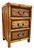 Vintage Bamboo 3-Drawer Tabletop Storage Cabinet or Plant Stand – Organic Modern / Tropical For Sale