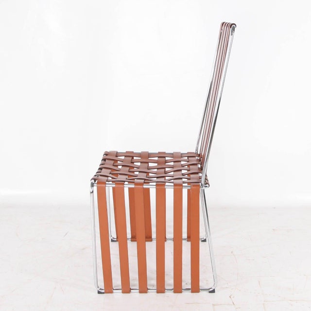 Metal Leather and Chrome Chairs, Set of 6 For Sale - Image 7 of 18
