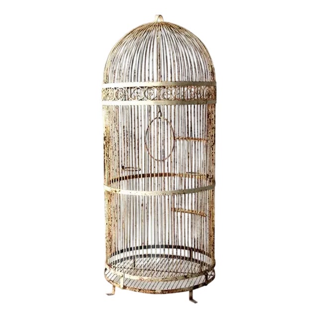 Antique XL Iron Bird Cage For Sale