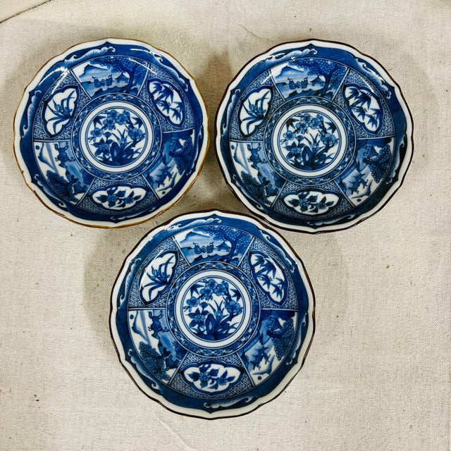 Andrea by Sadek 6.5” Chinoiserie Bamboo Pattern Decorative Bowls - Set of 3 For Sale - Image 4 of 4