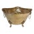 Vintage Hammered Brass Cache Pot With Lions Head Rings and Four Feet For Sale