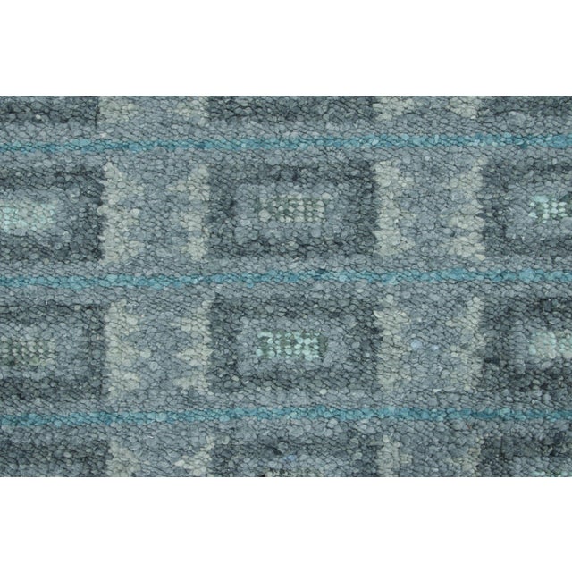 Contemporary Rug & Kilim’s Scandinavian-Inspired Rug in Gray and Blue Geometric Patterns For Sale - Image 3 of 8