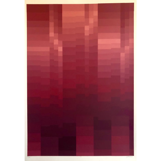 Jakob Weder, Swiss Artist Large Color Symphony Silkscreen Serigraph Print Kinetic Op Art, 20th C. For Sale