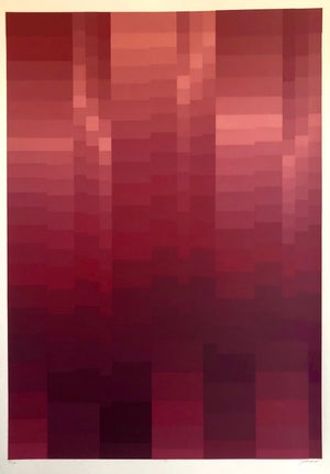 Jakob Weder, Swiss Artist Large Color Symphony Silkscreen Serigraph Print Kinetic Op Art, 20th C.