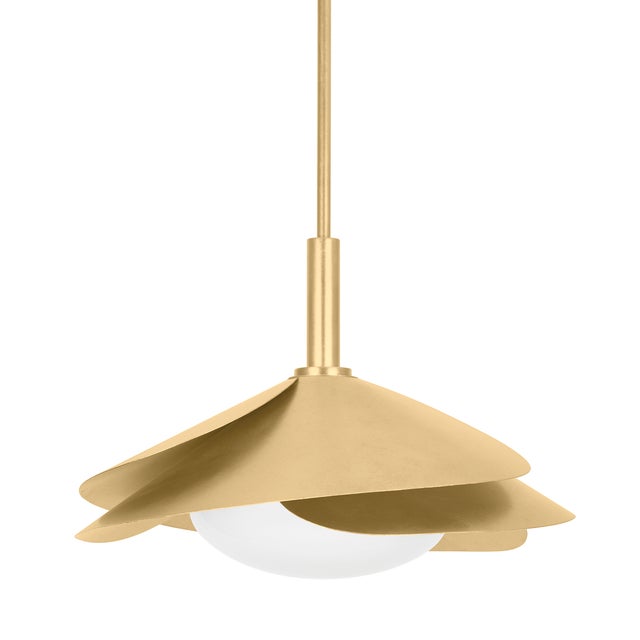 Hudson Valley Lighting Brookhaven 22 in. 1 Light Pendant in Vintage Gold Leaf Finish For Sale