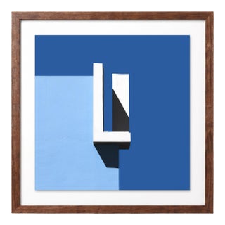 “Muralla Roja 25” Giclee Archival Pigment Print 18x18 Framed in Walnut For Sale