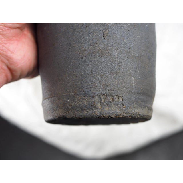 Ink Blue 19th French Ger Norman Stoneware Bottle Blue Type 2 For Sale - Image 8 of 13