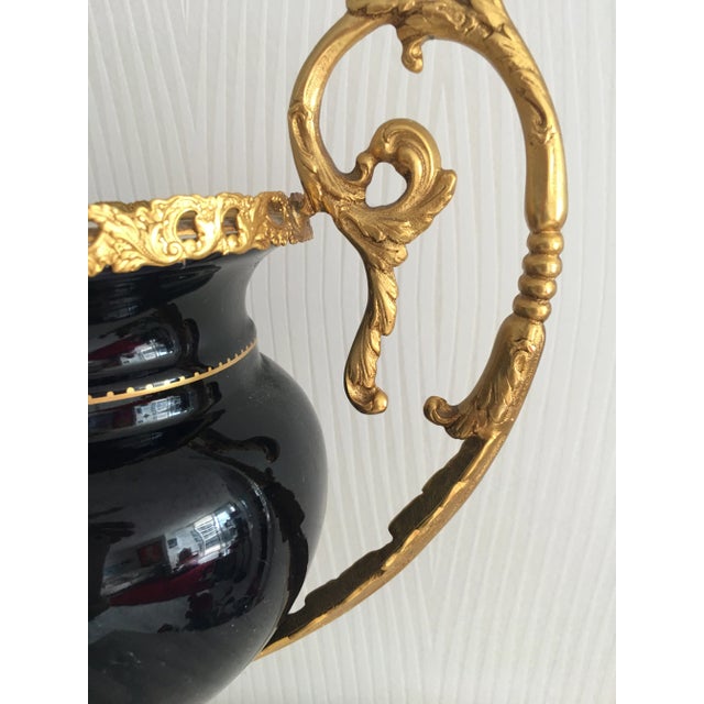 Late 19th Century Acf Victorian Romantic French Porcelain Gilt Vase For Sale - Image 4 of 13