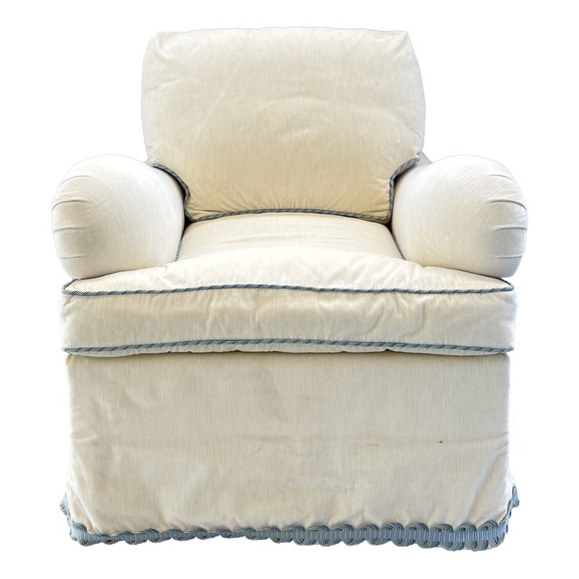 Cream Velvet Armchair by Dessin Fournir, 2010s For Sale