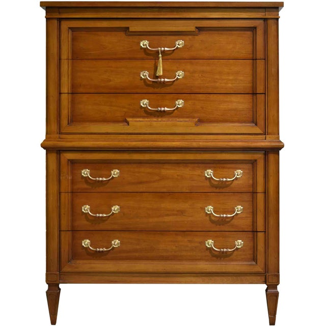 Mid Century Transitional 6-Drawer Chest With Brass Hardware by Thomasville For Sale - Image 15 of 15
