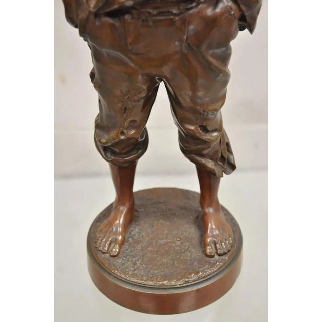 Late 19th Century V. Szczeblewski French Bronze Boy Statue "The Whistler" Le Mousse Siffleur For Sale In Philadelphia - Image 6 of 12