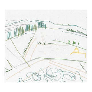 1990s Norbert Voelkel European Landscape Drawing For Sale