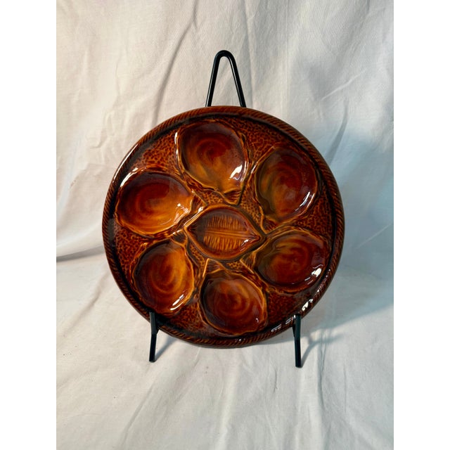 French Vintage, French, Saint Clement, Majolica Oyster Plate For Sale - Image 3 of 4