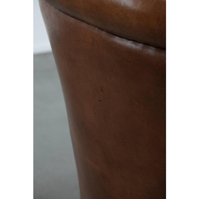 Vintage Brown Sheepskin Armchair For Sale - Image 13 of 14