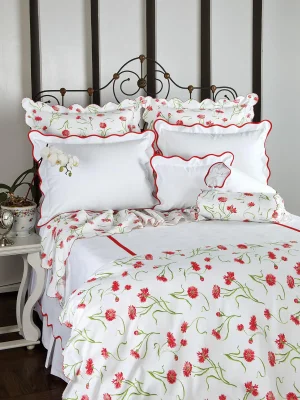 Blossoming Duvet Cover in Red in Full
