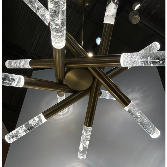 Revelation Modern Brass and Quartz Led Scepter Pendant For Sale In Atlanta - Image 6 of 7