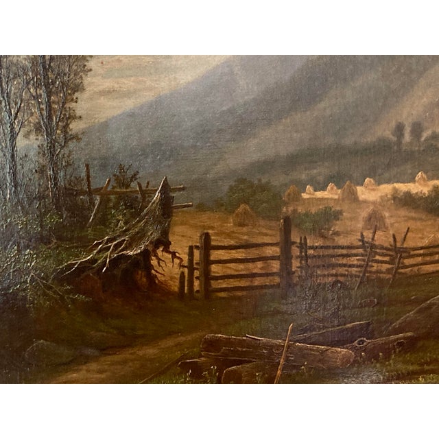 Associated American Artists American School, Hudson River Landscape, Oil on Canvas For Sale - Image 4 of 6