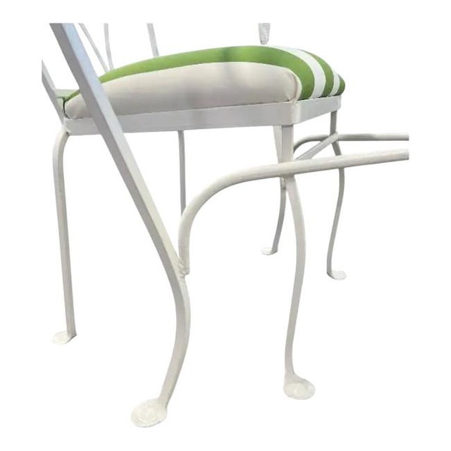 Mid 20th Century Vintage Wrought Iron Dining Set – Painted Benjamin Moore Mountain Peak White For Sale - Image 5 of 10
