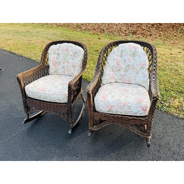 Vintage 1920s Wicker Rocking Chairs, a Pair | Chairish