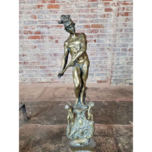 19th Century 19th Century Large French Figural Nude Bronze Fireplace Chenets -A Pair For Sale - Image 5 of 11