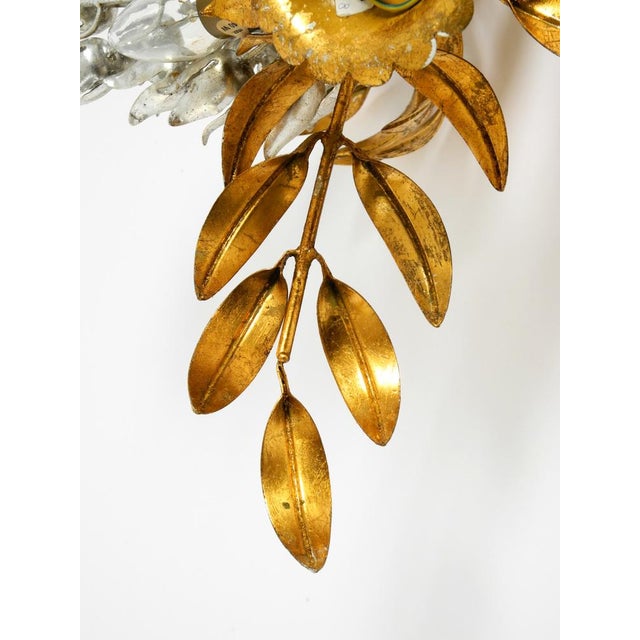 Large Vintage Model Wisteria Gold-Plated Metal Wall Lamp by Hans Kögl, 1970s For Sale - Image 9 of 14