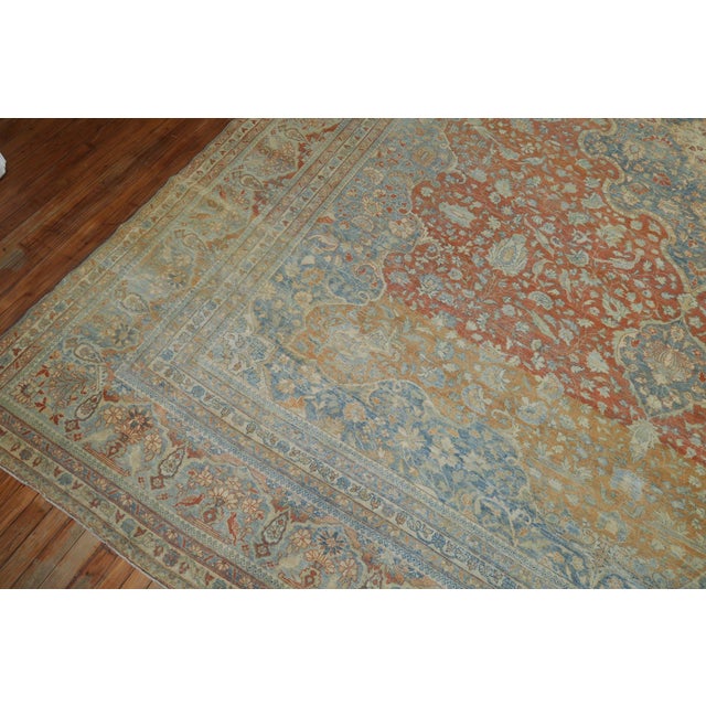 a late 19th century Persian Mohtasham Kashan in pretty oranges and light blue. Details rug no. 8554 size 12' x 17' 5" (366...