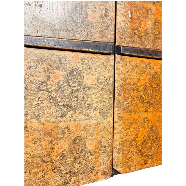 Antique Tibetan Cabinet Doors With Embossed Dragon Motifs, Pair For Sale - Image 9 of 18