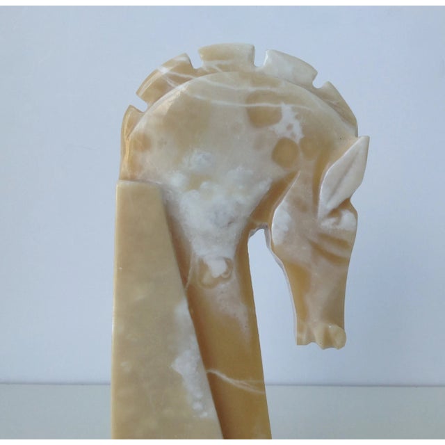 Vintage C.1970's Tall Marble Trojan Horse on Marble Base For Sale - Image 9 of 11