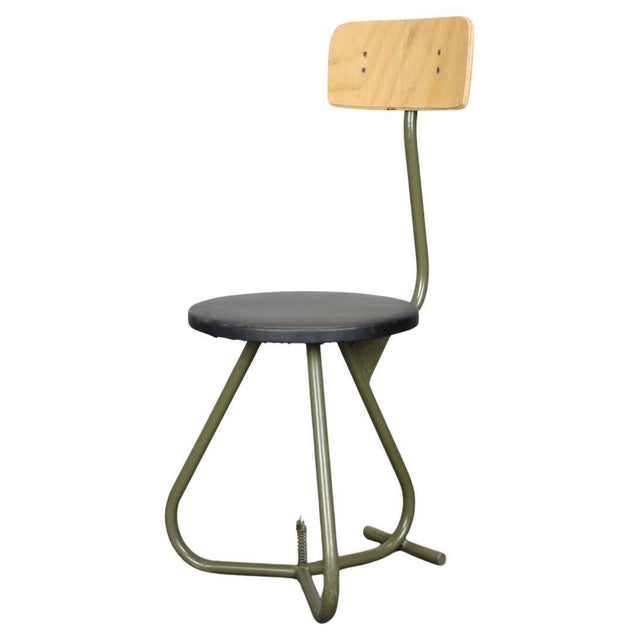 Beige Industrial Workshop Chair, 1950s For Sale - Image 8 of 8