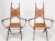 A set of 4 Italian armchairs by Alberto Marconetti. These detailed chairs are made of iron, leather and wood. Beautiful...