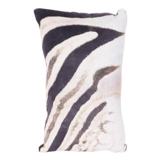 British Colonial Style Zebra Print Pillow For Sale