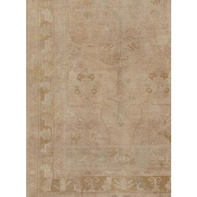 Vintage Circa 1940 Turkish Oushak Area Rug, 4ft 4in X 9ft 4in For Sale - Image 4 of 8