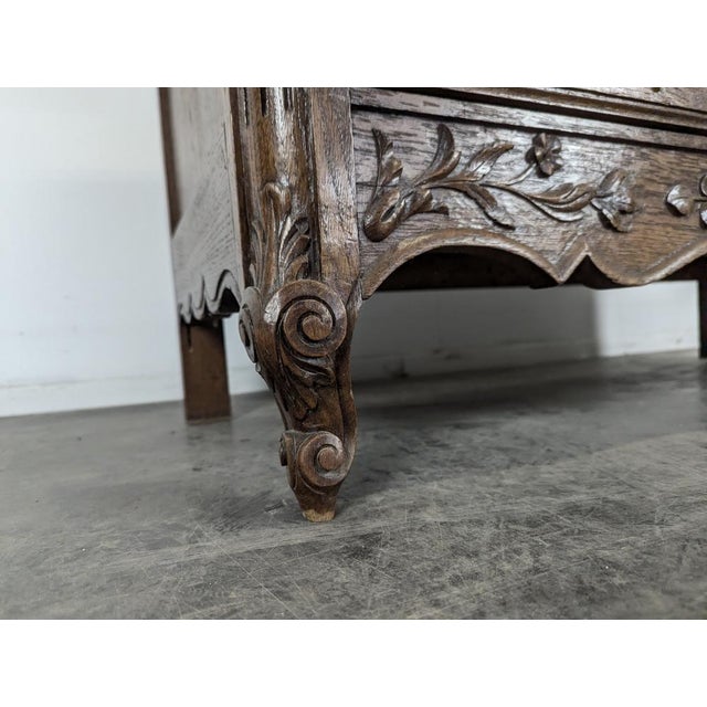 Norman Style Neo-Rustic Carved Chest of Drawers For Sale - Image 6 of 7