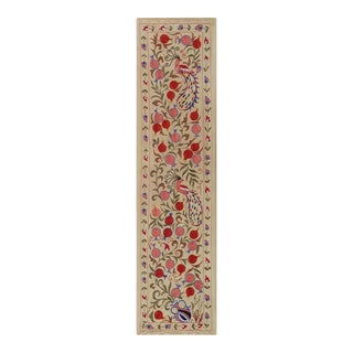 Tashkent Suzani Animal Silk Tablecloth Case Made From a 19th Century Textile - Runner For Sale