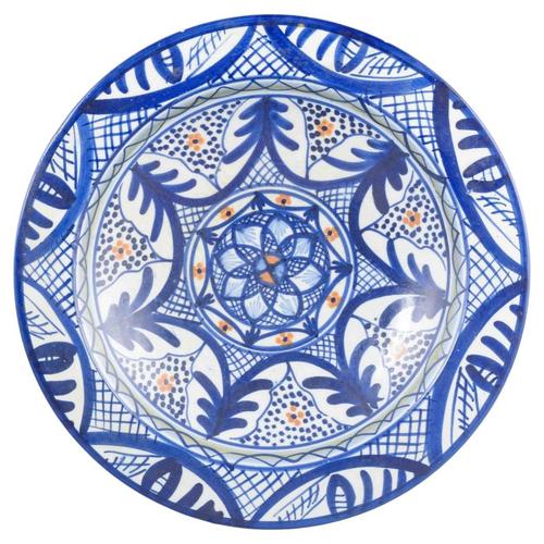 1960s Italian Studio Pottery Faience Dish with Geometric and Floral Pattern, 1960s For Sale - Image 5 of 5