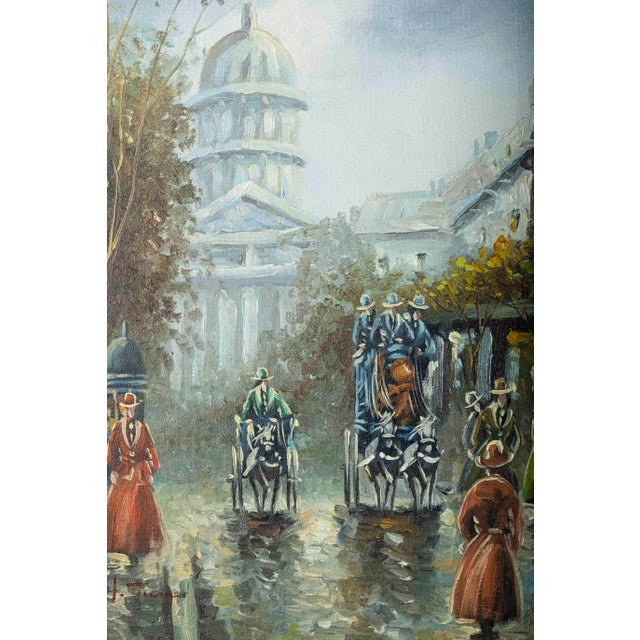 Vintage European Street Scene Original Oil Painting Signed J. Turner For Sale - Image 10 of 18