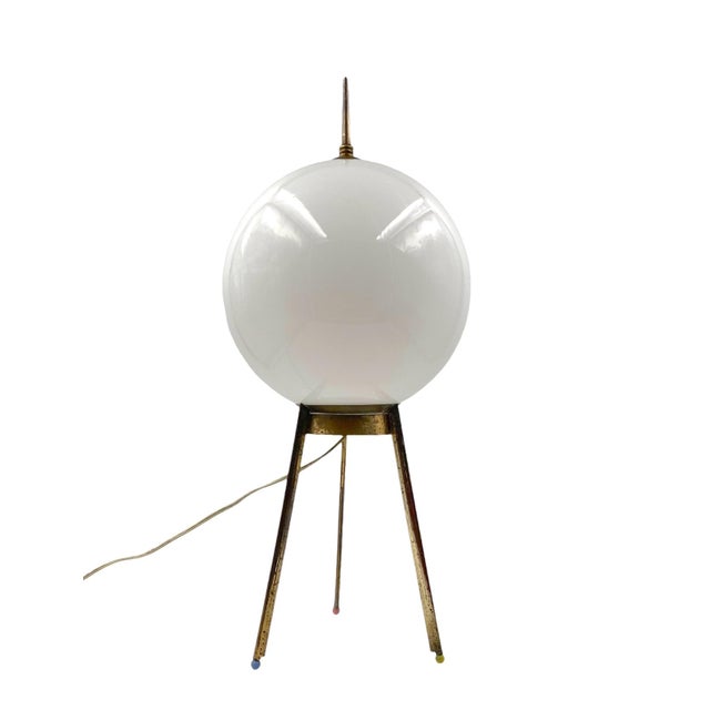 Mid-Century Tripod Brass Table Lamp, 1950s For Sale - Image 14 of 18