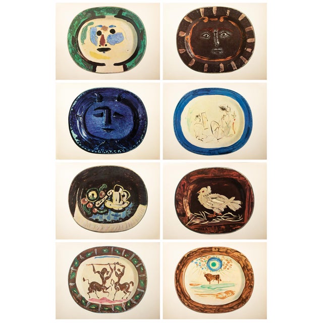 1950 Set of 8 Swiss Prints of Picasso's Ceramic Platters For Sale - Image 18 of 18