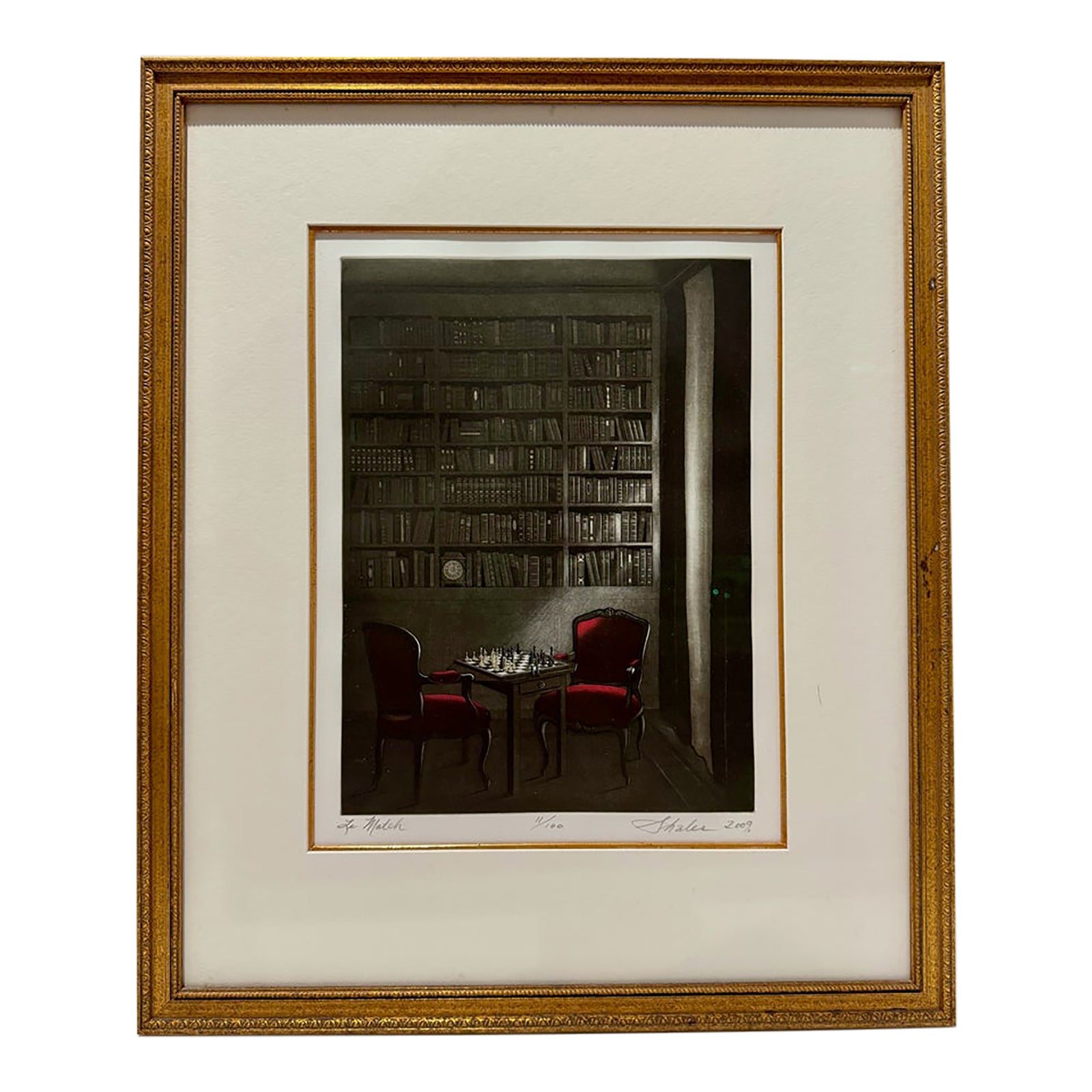 Lynn Shaler Le Match 2009 Signed Numbered 11/100 Color Etching Chess ...