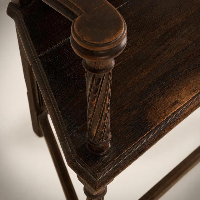 High Medieval Carved Wooden Armchair, France, 1900 For Sale - Image 8 of 10