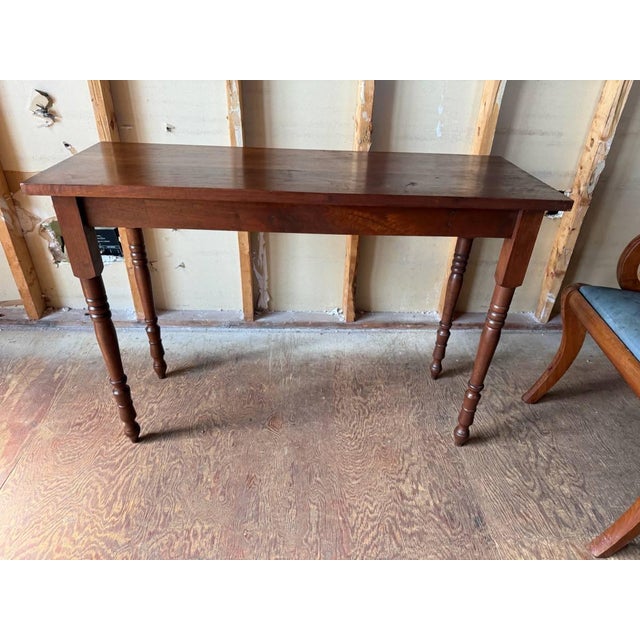 Vintage English French Country Style Narrow Top Console Table For Sale - Image 17 of 17