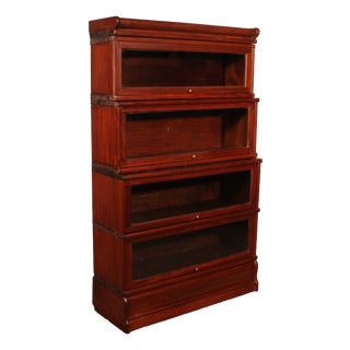 Antique Waterfall Bookcase in Mahogany from Globe Wernicke, 1890s For Sale
